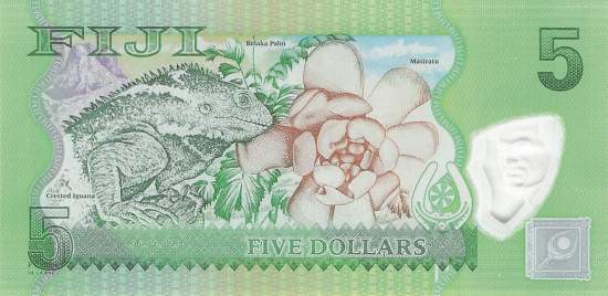 Fiji 5 dollar 2012 p.115b